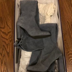 Stuart Weizmann Denim Suede Over the knee boots